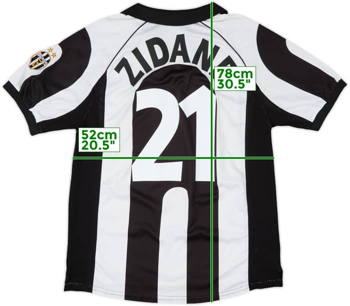 1997-98 Juventus Centenary Home Shirt Zidane #21 - 7/10 - (L)