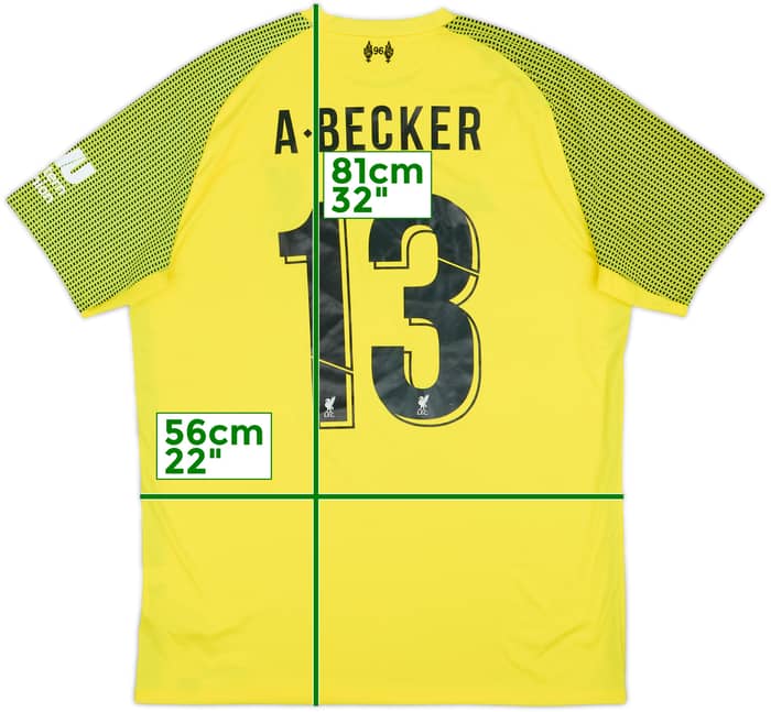 2018-19 Liverpool GK S/S Shirt A.Becker #13 - 9/10 - (L)