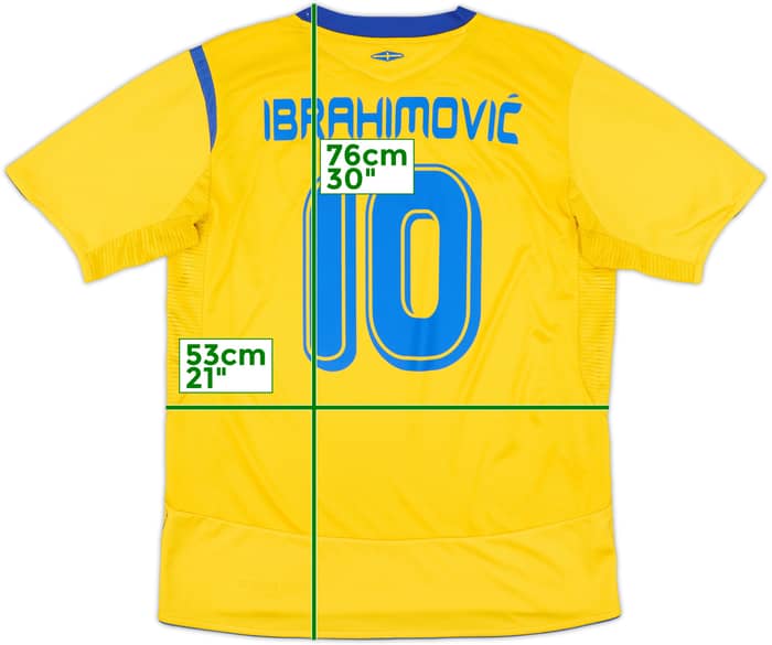 2005-06 Sweden Home Shirt Ibrahimovic #10 - 8/10 - (L)