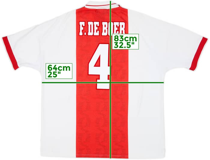 1998-99 Ajax Home Shirt F.De Boer #4 - 8/10 - (XXL)