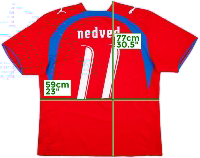 2006-08 Czech Republic Home Shirt Nedved #11 - 6/10 - (XL)
