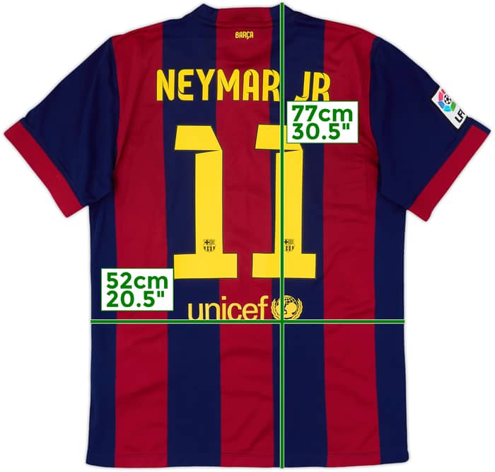 2014-15 Barcelona Home Shirt Neymar Jr #11 - 6/10 - (L)