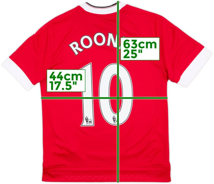 2015-16 Manchester United Home Shirt Rooney #10 - 10/10 - (L.Boys)