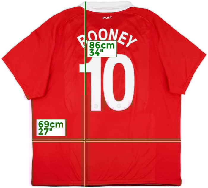 2010-11 Manchester United Home Shirt Rooney #10 - 8/10 - (3XL)