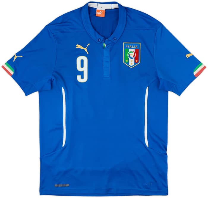 2014-15 Italy Home Shirt Balotelli #9 - 8/10 - (L)