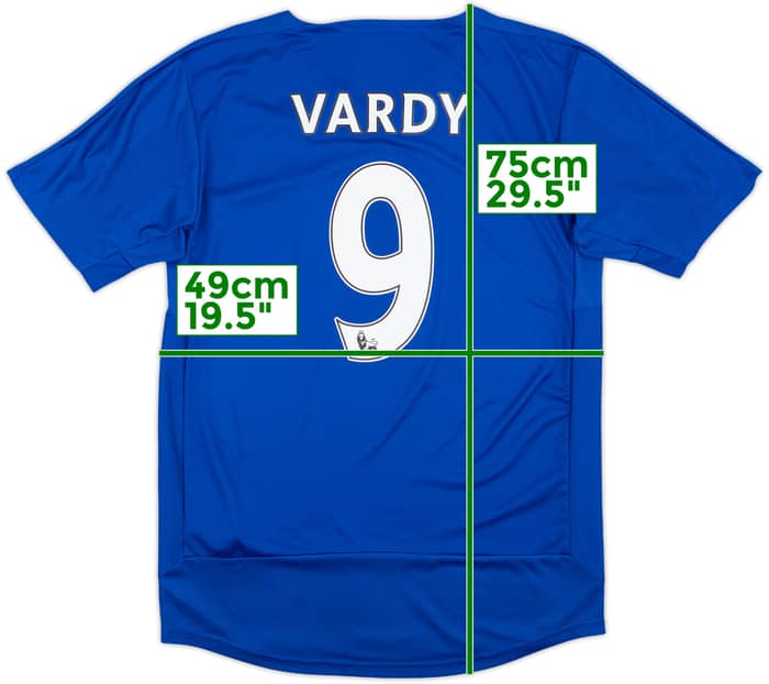 2015-16 Leicester Home Shirt Vardy #9 - 7/10 - (M)