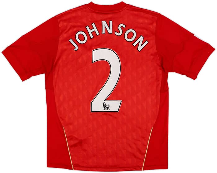 2010-12 Liverpool Home Shirt Johnson #2 - 7/10 - (L.Boys)