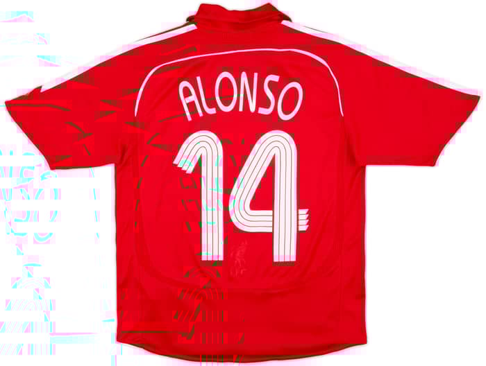 2006-08 Liverpool Home Shirt Alonso #14 - 7/10 - (L.Boys)