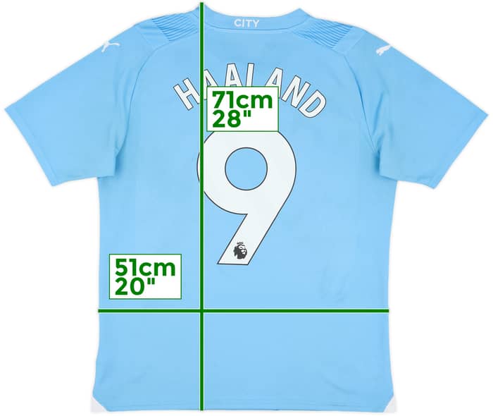 2023-24 Manchester City Home Shirt Haaland #9 - 6/10 - (M)