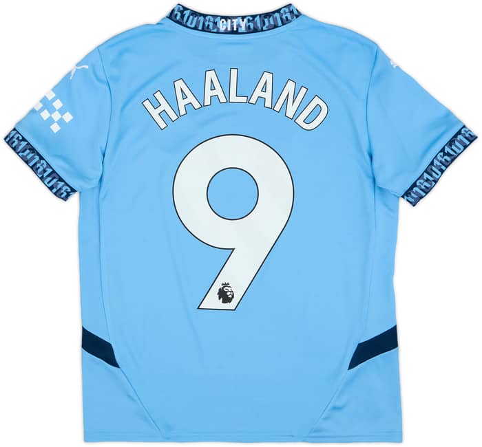 2024-25 Manchester City Home Shirt Haaland #9 - 6/10 - (L.Boys)
