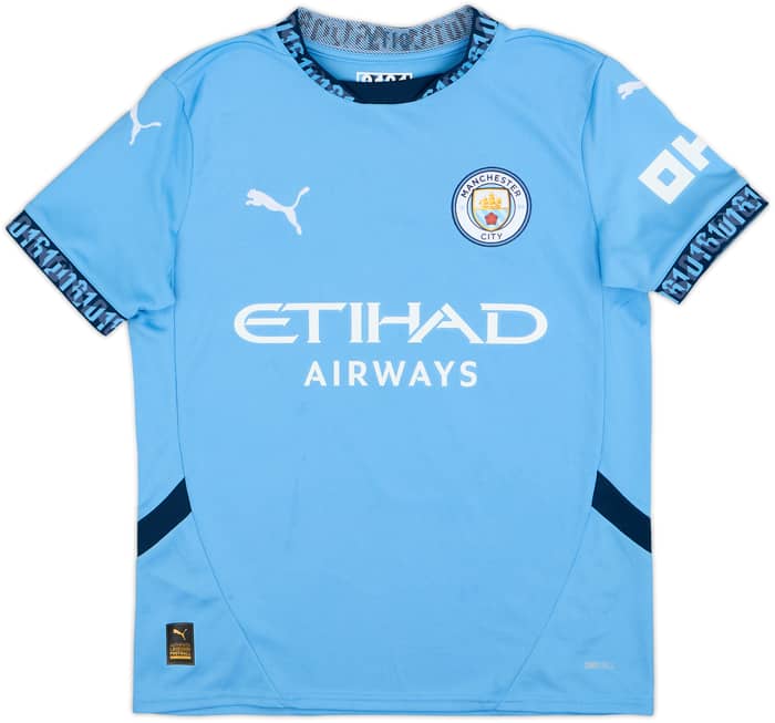 2024-25 Manchester City Home Shirt Haaland #9 - 6/10 - (L.Boys)