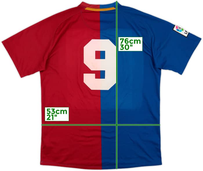 2008-09 Barcelona Home Shirt #9 - 6/10 - (M)