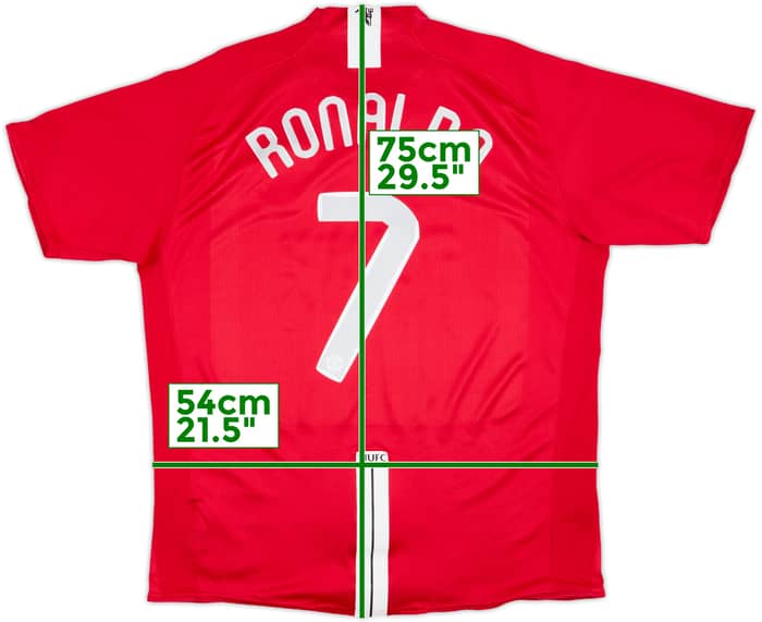 2007-09 Manchester United Home Shirt Ronaldo #7 - 7/10 - (XL)