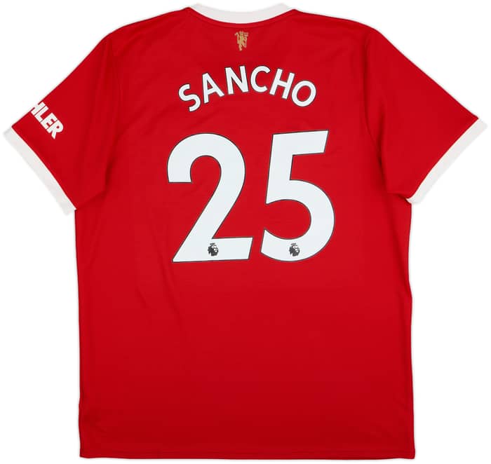 2021-22 Manchester United Home Shirt Sancho #25 - 9/10 - (XL)