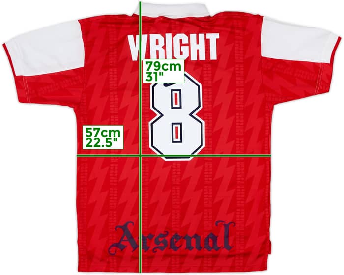 1994-96 Arsenal Home Shirt Wright #8 - 5/10 - (L)