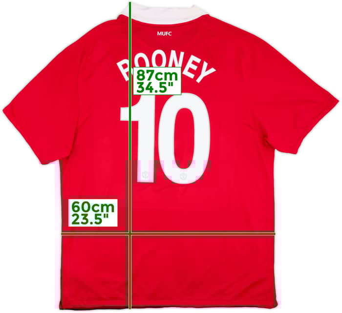 2010-11 Manchester United Home Shirt Rooney #10 - 6/10 - (XXL)