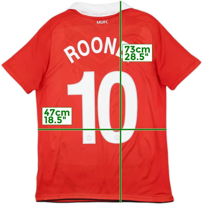2010-11 Manchester United Home Shirt Rooney #10 - 9/10 - (Women's XL)