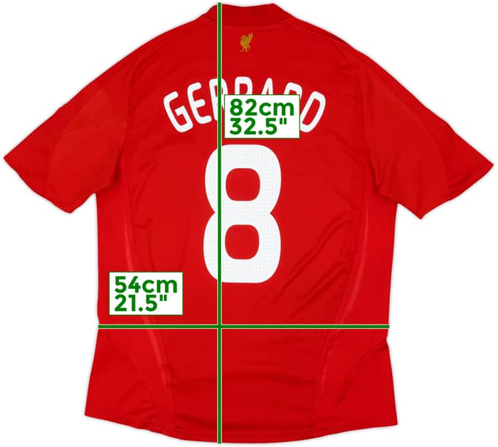 2008-10 Liverpool Home Shirt Gerrard #8 - 7/10 - (L)