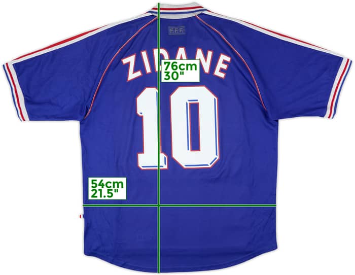 1998-00 France Home Shirt Zidane #10 - 9/10 - (XL)