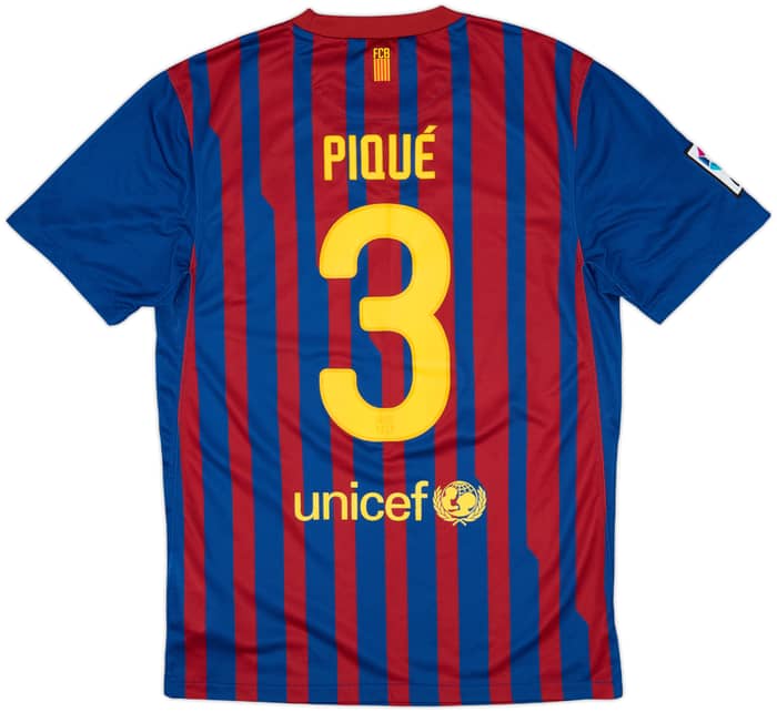 2011-12 Barcelona Home Shirt Pique #3 - 8/10 - (S)