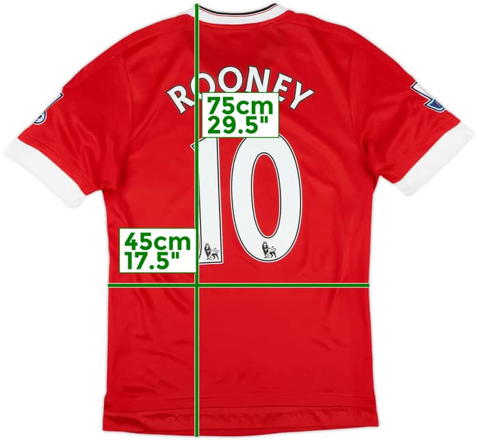 2015-16 Manchester United Authentic Home Shirt Rooney #10 - 7/10 - (M)