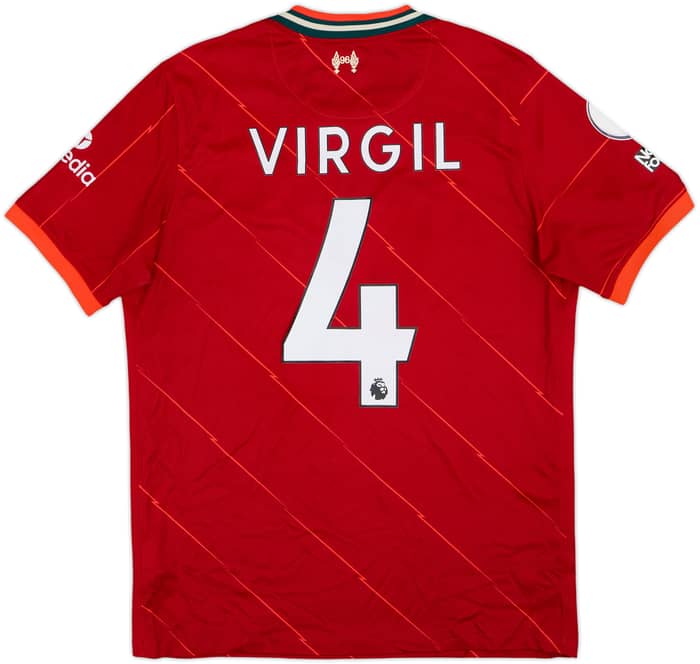 2021-22 Liverpool Home Shirt Virgil #4 - 5/10 - (L)