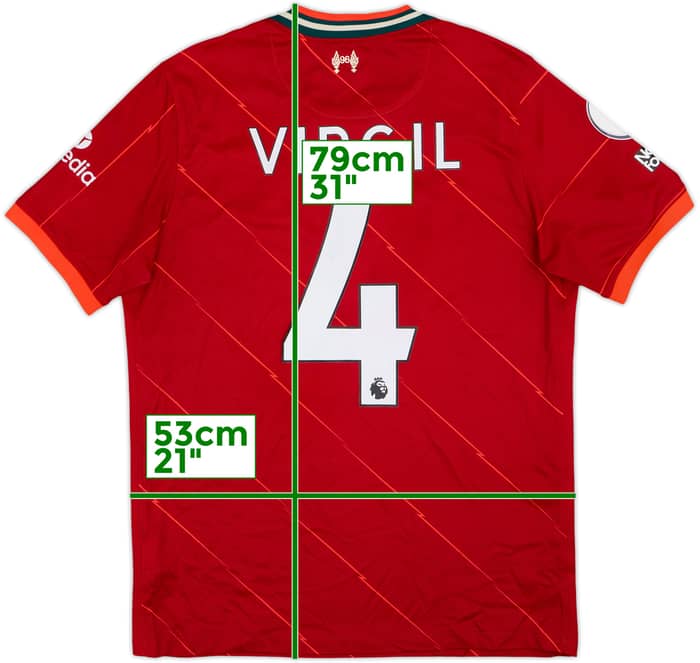 2021-22 Liverpool Home Shirt Virgil #4 - 5/10 - (L)