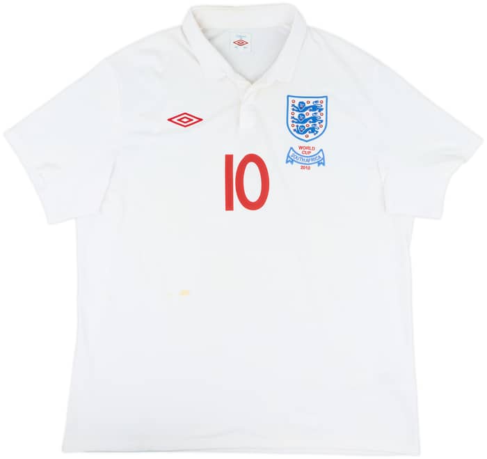 2009-10 England 'World Cup South Africa 2010' Home Shirt Rooney #10 - 7/10 - (XXL)