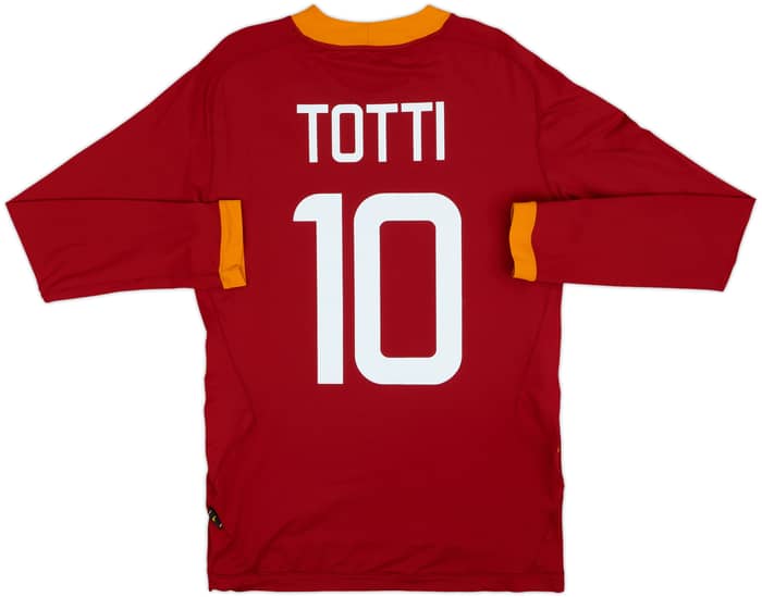 2011-12 Roma Home L/S Shirt Totti #10 - 9/10 - (L)