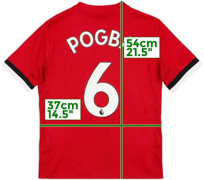 2017-18 Manchester United Home Shirt Pogba #6 - 10/10 - (S.Boys)