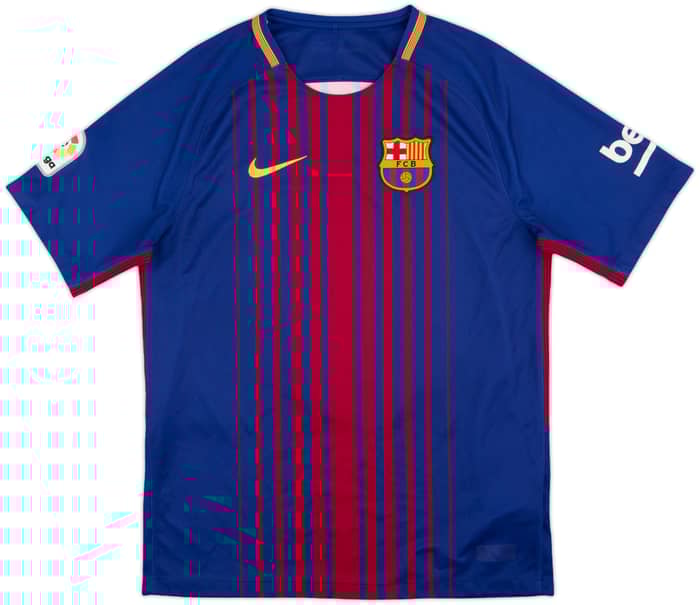 2017-18 Barcelona Home Shirt Suarez #9 - 8/10 - (M)