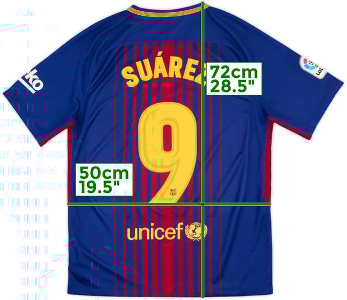 2017-18 Barcelona Home Shirt Suarez #9 - 8/10 - (M)