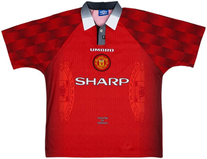 1996-98 Manchester United Home Shirt Cantona #7 - 9/10 - (XL)