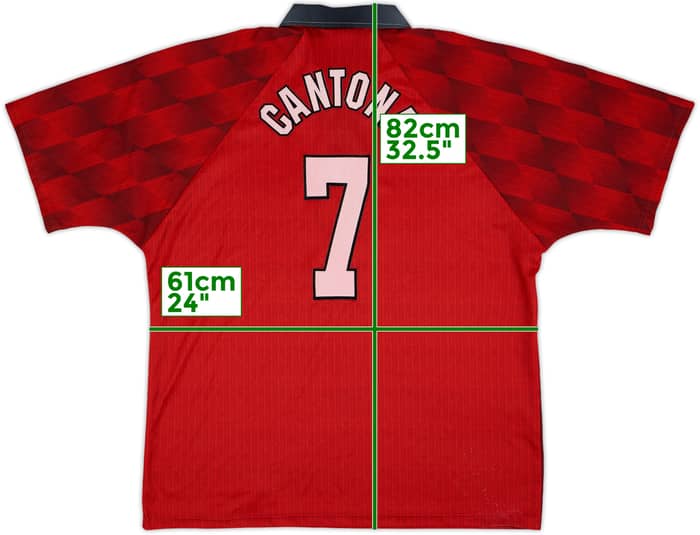 1996-98 Manchester United Home Shirt Cantona #7 - 9/10 - (XL)