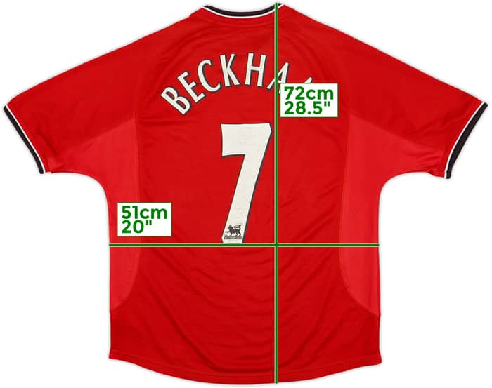 2000-02 Manchester United Home Shirt Beckham #7 - 5/10 - (XL.Boys)