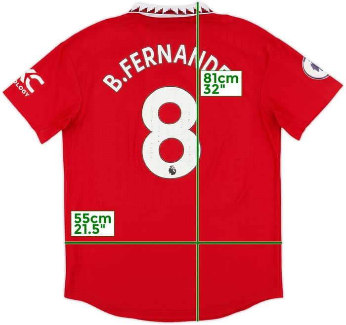 2022-23 Manchester United Authentic Home Shirt B. Fernandes #8 - 6/10 - (L)