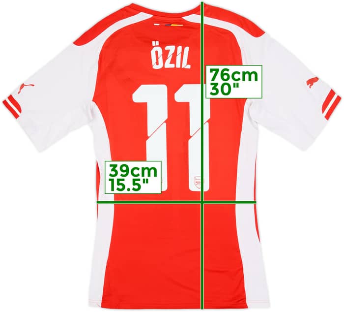 2014-15 Arsenal Authentic Home Shirt Ozil #11 - 7/10 - (L)