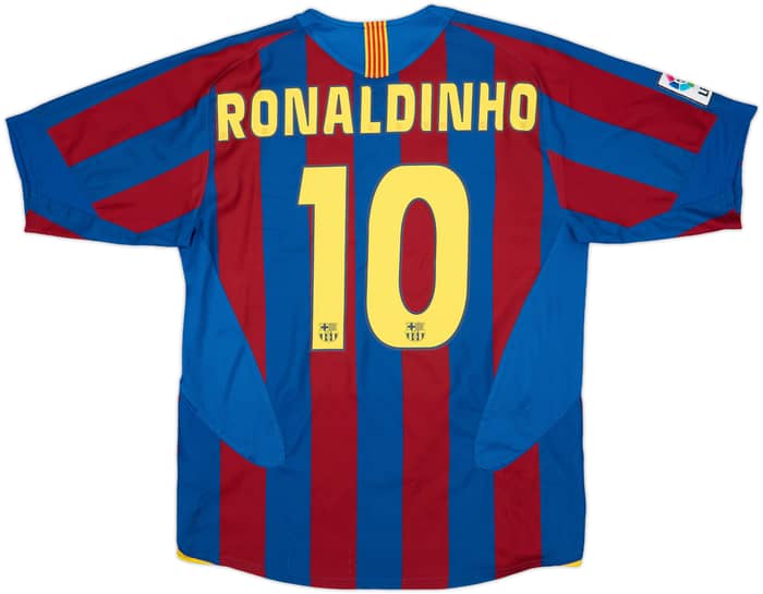 2005-06 Barcelona Home Shirt Ronaldinho #10 - 8/10 - (M)