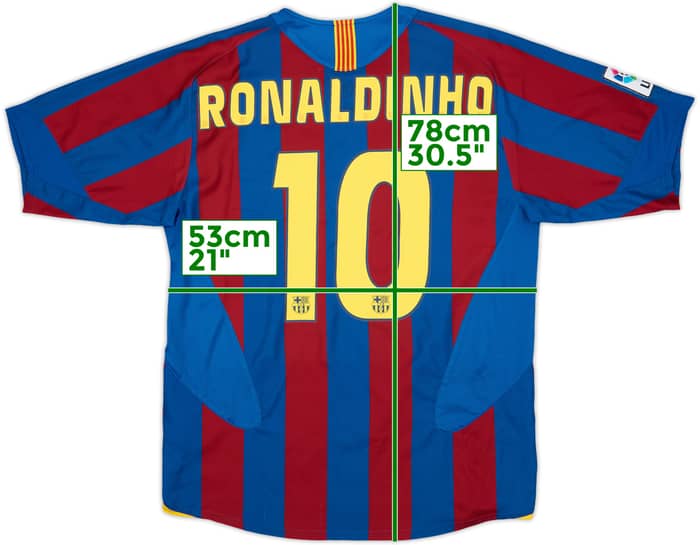 2005-06 Barcelona Home Shirt Ronaldinho #10 - 8/10 - (M)