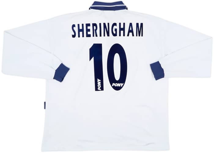 1995-97 Tottenham Home L/S Shirt Sheringham #10 - 7/10 - (XL)