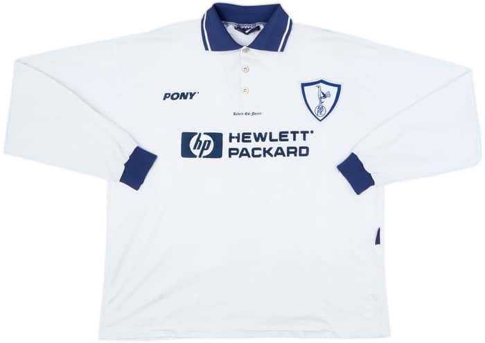 1995-97 Tottenham Home L/S Shirt Sheringham #10 - 7/10 - (XL)