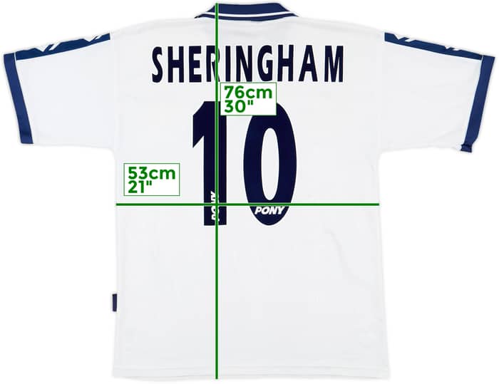 1995-97 Tottenham Home Shirt Sheringham #10 - 7/10 - (M)