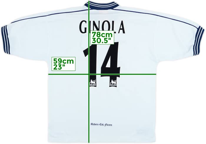 1997-99 Tottenham Home Shirt - Ginola #14 - 8/10 - (L)