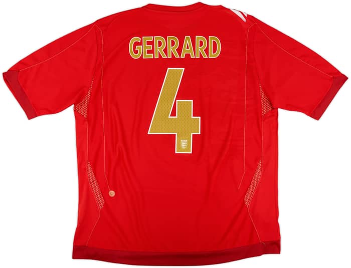 2006-08 England Away Shirt Gerrard #4 - 6/10 - (XXL)