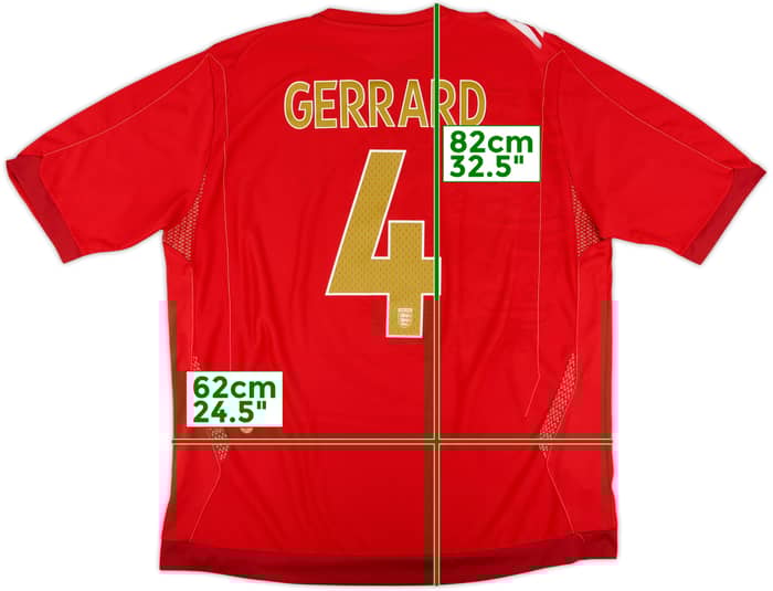 2006-08 England Away Shirt Gerrard #4 - 6/10 - (XXL)