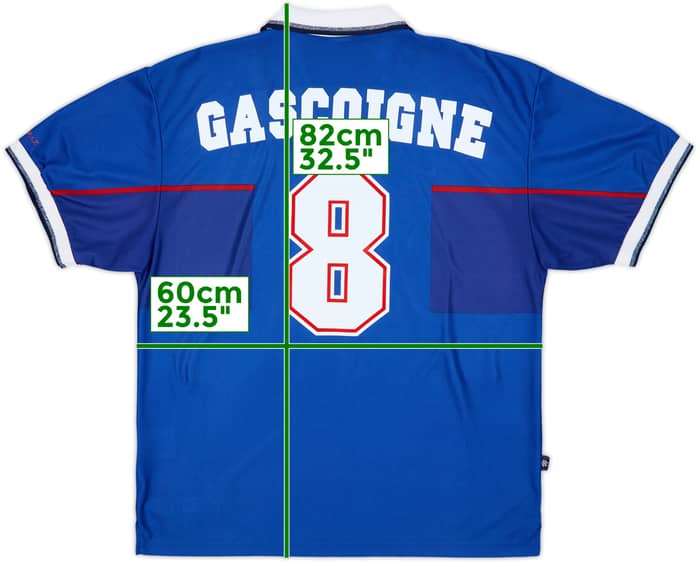 1997-99 Rangers Home Shirt Gascoigne #8 - 9/10 - (XL)