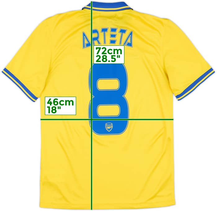 2013-14 Arsenal Away Shirt Arteta #8 - 8/10 - (S)