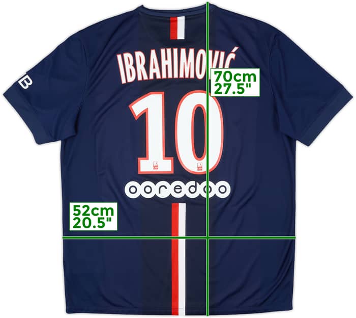 2014-15 Paris Saint-Germain Home Shirt Ibrahimovic #10 - 9/10 - (XL)