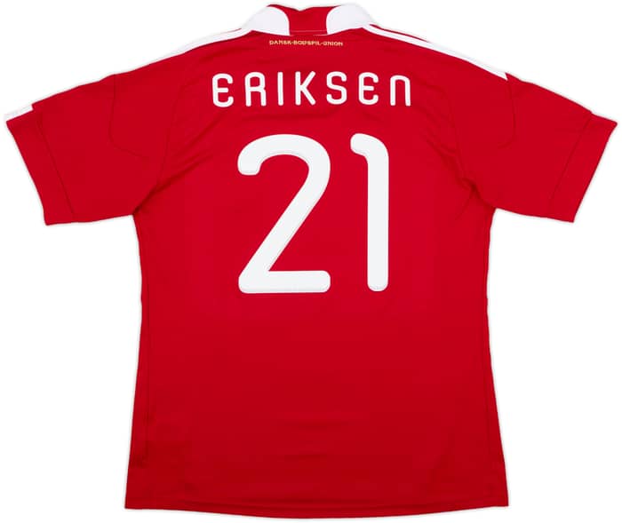 2010-11 Denmark Home Shirt Eriksen #21 - 8/10 - (L)