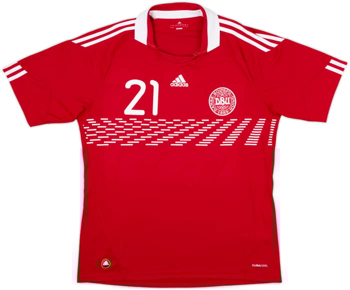 2010-11 Denmark Home Shirt Eriksen #21 - 8/10 - (L)